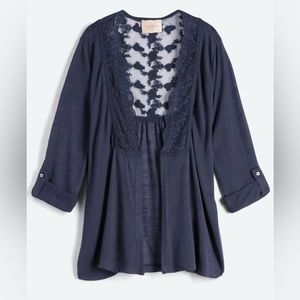 Skies Are Blue Silvia Lace Detail Cardigan Stitch Fix Plus-Size 1X